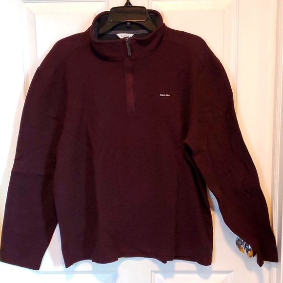 Calvin Klein Other - Calvin Klein Half Zip Men's Burgundy Pullover Sweater - Size Large